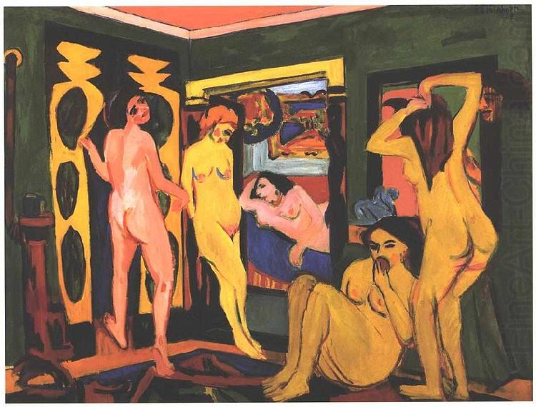 Ernst Ludwig Kirchner Bathing women in a room china oil painting image